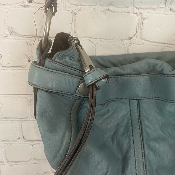 Fossil vintage chunky leather bag fifty four blue - Picture 9 of 10